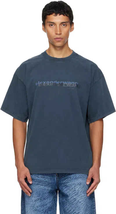 Alexander Wang Navy Short Sleeve T-shirt In Blue