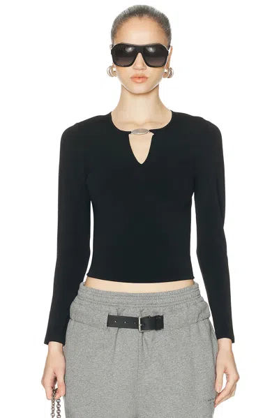 Alexander Wang Black Stretch Viscose Blend T-shirt