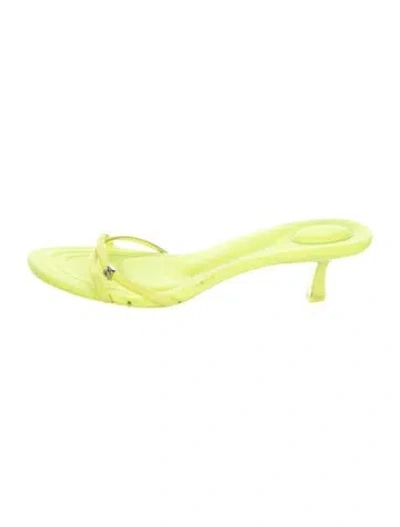 Pre-owned Alexander Wang Neoprene Crystal Embellishments Slides In Yellow