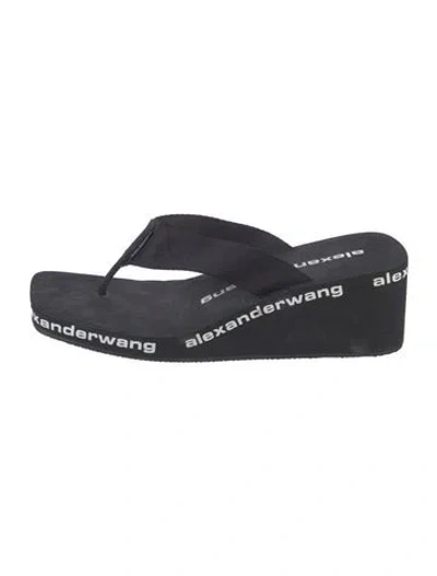 Pre-owned Alexander Wang Neoprene Printed Flip Flops In Black