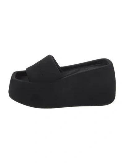 Pre-owned Alexander Wang Neoprene Slides In Black