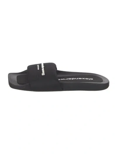 Pre-owned Alexander Wang Neoprene Slides In Black