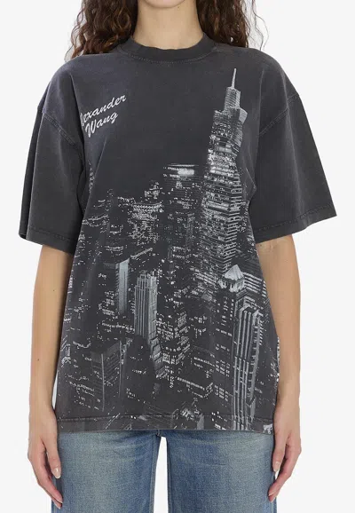 ALEXANDER WANG NEW YORK SKYLINE PRINT T-SHIRT