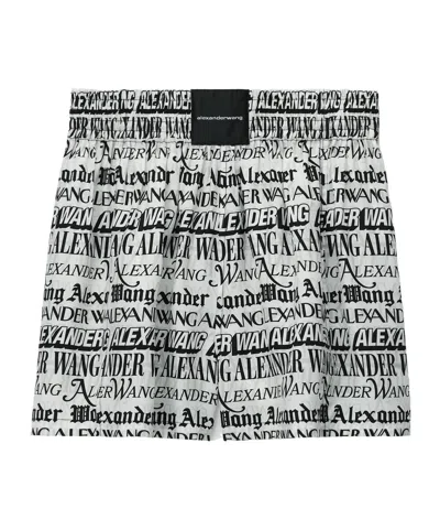 Alexander Wang Newspaper-print Boxer Shorts In White