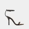 Alexander Wang Nicki 105 Crystal Leather Sandals - Women's - Calf Leather/glassmetal In Black