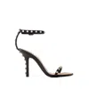 Alexander Wang Nicki 105 Crystal Leather Sandals - Women's - Calf Leather/glassmetal In Black