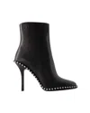 Alexander Wang Nova 105 High Heels Ankle Boots In Black Leather In Black