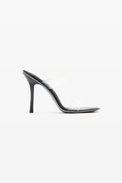 Alexander Wang Nova 105mm Zipper Double Strap Sandal In Black