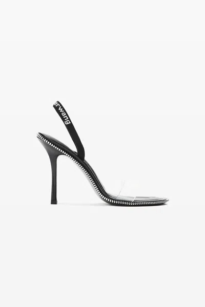 Alexander Wang Nova 105mm Zipper Slingback Sandal In Black