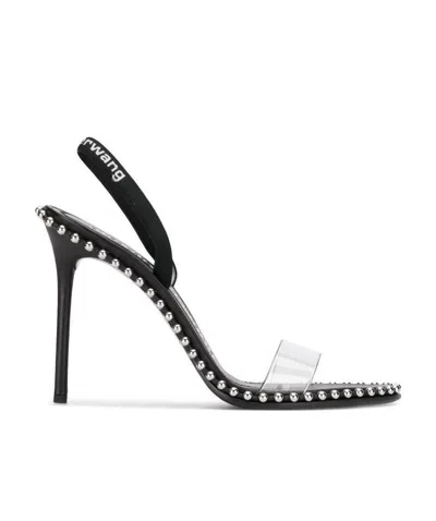 Alexander Wang Leather Sandals With Metal Details In Black