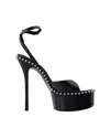 Alexander Wang Nova 145 Womens Leather Dressy Platform Sandals In Black