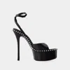 Alexander Wang Nova 145 Womens Leather Dressy Platform Sandals In Black