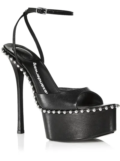 Alexander Wang Nova 145 Womens Leather Dressy Platform Sandals In Black