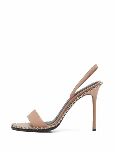 Pre-owned Alexander Wang Nova Ball-stud Sandals In Neutrals