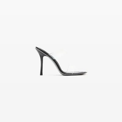 Alexander Wang Nova Double Strap Zipper Sandal In Black