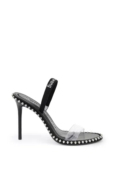 Alexander Wang Alexanderwang.t Nova 105 Studded Leather Slingback Sandals In Black