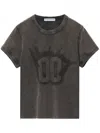 Alexander Wang Embroidered T-shirt Graphic Print In Grey