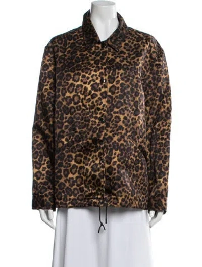 Pre-owned Alexander Wang Nylon Animal Print Jacket In Brown