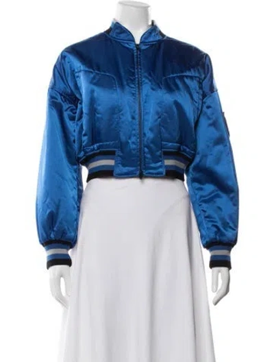 Pre-owned Alexander Wang Nylon Bomber Jacket In Blue