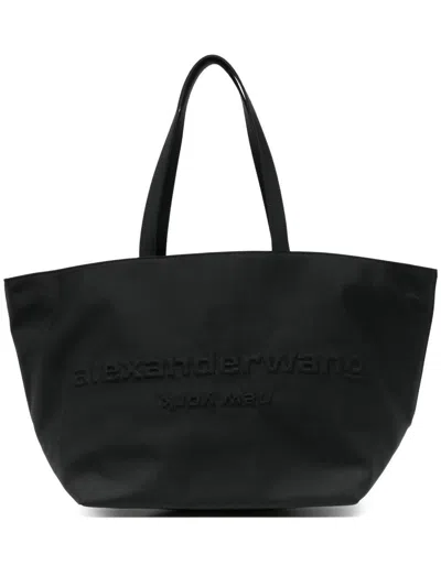 Alexander Wang Nylon Canvas Shopping Bag  In Black