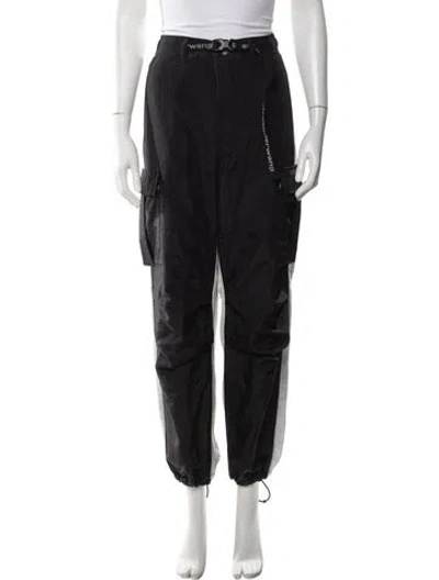 Pre-owned Alexander Wang Nylon Colorblock Pattern Sweatpants In Black