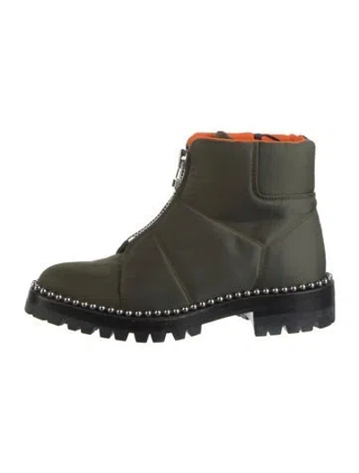 Pre-owned Alexander Wang Nylon Combat Boots In Green