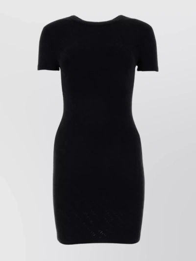 Alexander Wang Nylon Crew-neck Mini Dress In Black