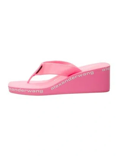 Pre-owned Alexander Wang Nylon Graphic Print Flip Flops In Pink