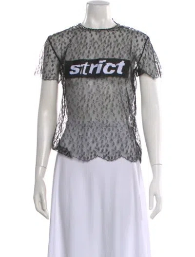 Pre-owned Alexander Wang Nylon Lace Pattern Top In Black