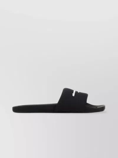 Alexander Wang Padded Logo Pool Slide Sandals Shoes In Black