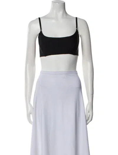 Pre-owned Alexander Wang Nylon Square Neckline Crop Top In Black