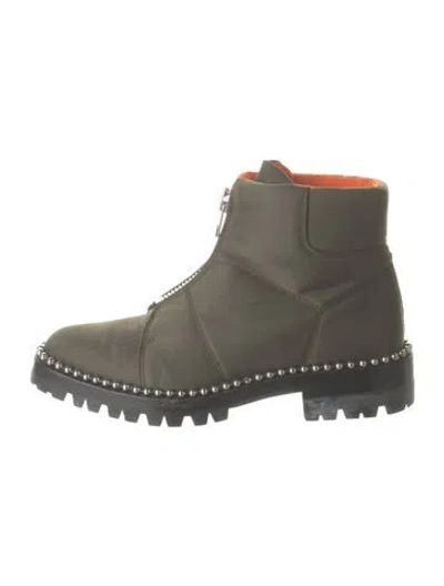 Pre-owned Alexander Wang Nylon Studded Accents Boots In Green