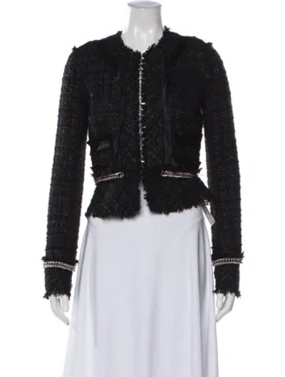 Pre-owned Alexander Wang Nylon Tweed Pattern Jacket In Black