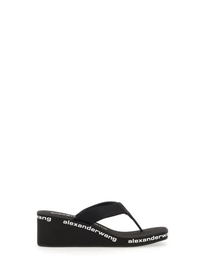 ALEXANDER WANG NYLON WEDGE FLIP FLOPS WITH