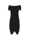 Alexander Wang Off-shoulder Ruched Dress In Black