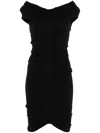 Alexander Wang Off-shoulder Mini Dress In Black