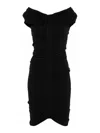 Alexander Wang Off Shoulder Ruched Dress In Negro