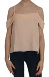 Alexander Wang Off Shoulder Strap Square Neck Top Women's Blouse In Pink