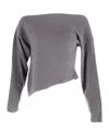 Alexander Wang Off Shoulder Sweater In Grey Cotton In Grey
