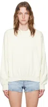 Alexander Wang Off-white Embossed-logo Sweater In Soft White 104