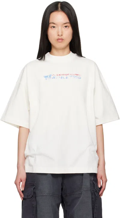 Alexander Wang Off-white Logo-print T-shirt In Vintage White