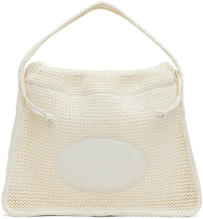 Alexander Wang Large Ryan Logo-patch Raffia Shoulder Bag In White