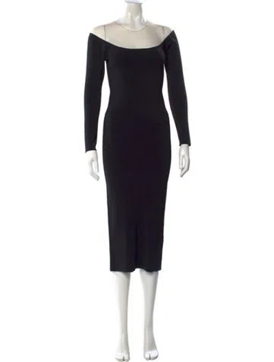 Pre-owned Alexander Wang Off-the-shoulder Midi Length Dress In Black