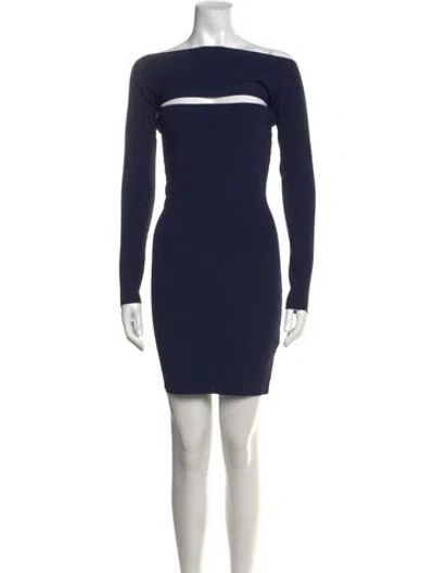 Pre-owned Alexander Wang Off-the-shoulder Mini Dress In Blue