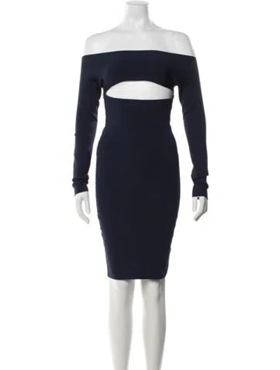 Pre-owned Alexander Wang Off-the-shoulder Mini Dress In Blue