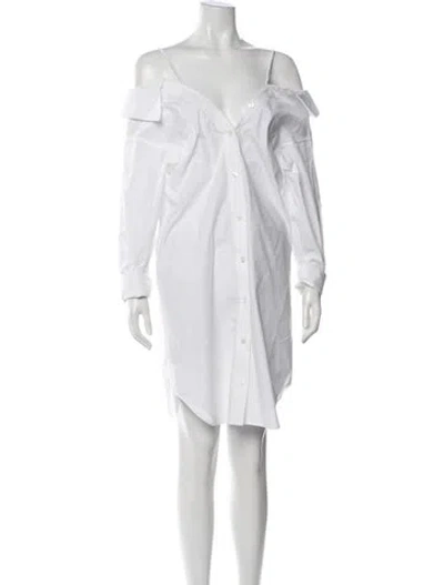Pre-owned Alexander Wang Off-the-shoulder Mini Dress In White