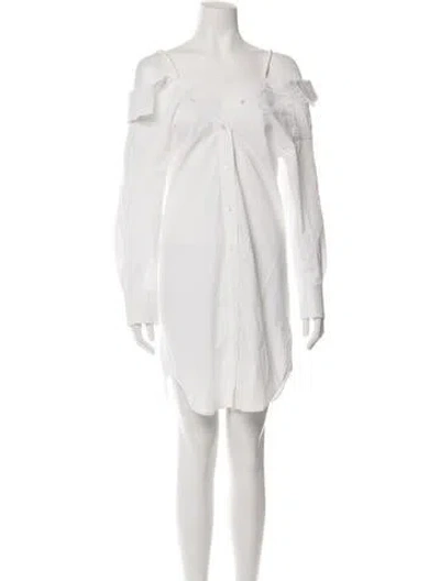 Pre-owned Alexander Wang Off-the-shoulder Mini Dress In White