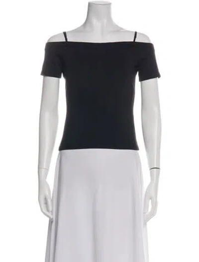 Pre-owned Alexander Wang Off-the-shoulder Short Sleeve Top In Black