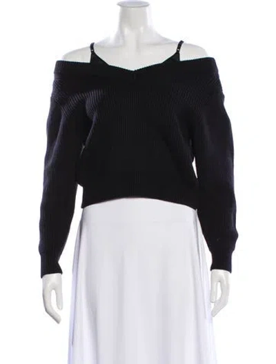 Pre-owned Alexander Wang Off-the-shoulder Sweater In Black