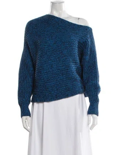 Pre-owned Alexander Wang Off-the-shoulder Sweater In Blue